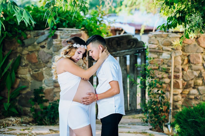 Happy expecting couple embracing pregnancy journey